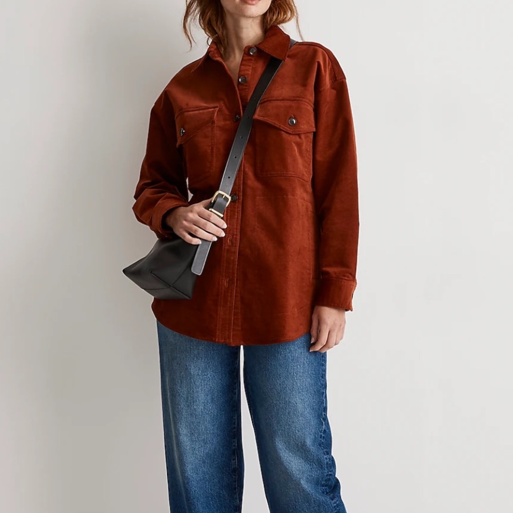 NWT Madewell Corduroy Twill Oversized Shirt-Jacket Size XS